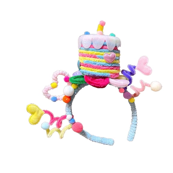Eye Catching Birthday Cake Headband with Twisted Star Embellishments Headwear for Themed Parties and Weddings