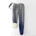 thumbnail image 2 of Women's Red and White Striped Pajama Pants with Faux Fur Cuffs Cozy and Festive Sleepwear for Winter, 2 of 4