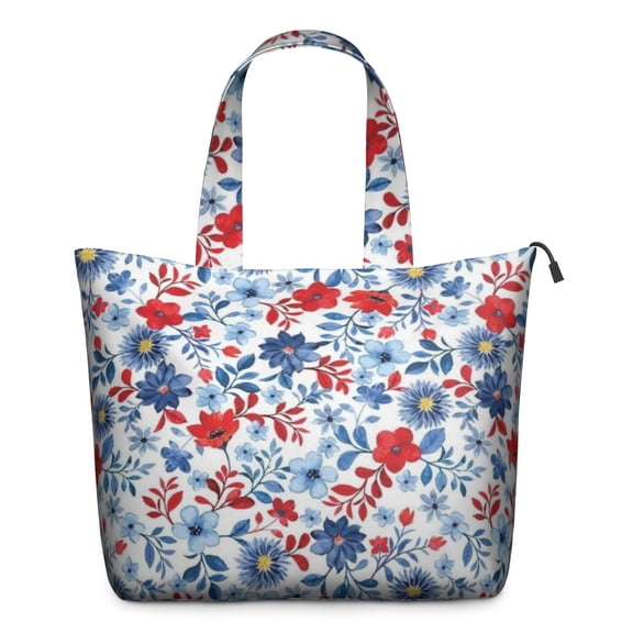 Pioneer Flower Floral Print Pattern Travel Tote Bags for Women Carry On,Large Weekender Bags for Women Travel,Multi Functional Duffle Bag for Work,Shopping,Sports