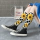 thumbnail image 5 of Fotbe Cow Print Sunflower Calcetas Divertidas Estampadas para Hombre y Mujer, Calcetas de Algodón hasta la Rodilla para Caminar, Correr, Enfermería y Embarazo, 5 of 6