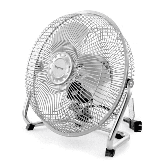 All-Metal 9" High Velocity Floor Fan Silver