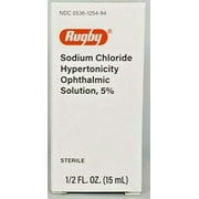 Rugby Sodium Chloride Ophthalmic Solution Eye 5% Drops 0.5 Oz 15mL