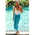 thumbnail image 2 of NOVICA Artisan Handmade Batik Rayon Sarong Leaf Motif in Blue from Bali Clothing Printed Indonesia Tree ' Cerulean Eden', 2 of 5