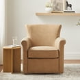 thumbnail image 3 of Comfort Pointe Winton Honey Brown Faux Leather Swivel Accent Chair, 3 of 12
