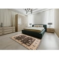 thumbnail image 4 of Ahgly Company Indoor Round Mid-Century Modern Bakers Brown Oriental Area Rugs, 3' Round, 4 of 6