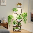 thumbnail image 4 of Soporte para plantas EVAWOO para interiores con luces de cultivo, 7 niveles y 47 cm de altura, 4 of 8