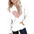 thumbnail image 4 of Valentine's Day Hoodie for Girls Kids Heart Print Pullover White Cute Oversized Hoodie with Pocket 3-4 5-6 7-8 9-10 11-12 13-14 Years,Size 7-8 T, 4 of 5