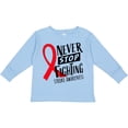 thumbnail image 3 of Inktastic Never Stop Fighting Stroke Awareness Red Ribbon Boys or Girls Long Sleeve Toddler T-Shirt, 3 of 5