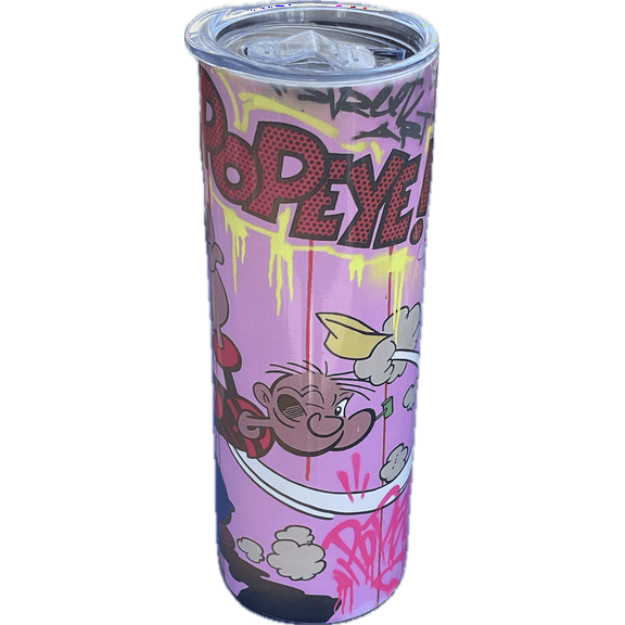 LisaB's World Popeye 20 oz Stainless Steel Tumbler Keeps Hot Drinks Hot and Cold Drinks Cold
