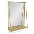 thumbnail image 3 of Kate and Laurel Lintz Mid-Century Mirror With Storage Shelf, 18" x 24", Gold, 3 of 8