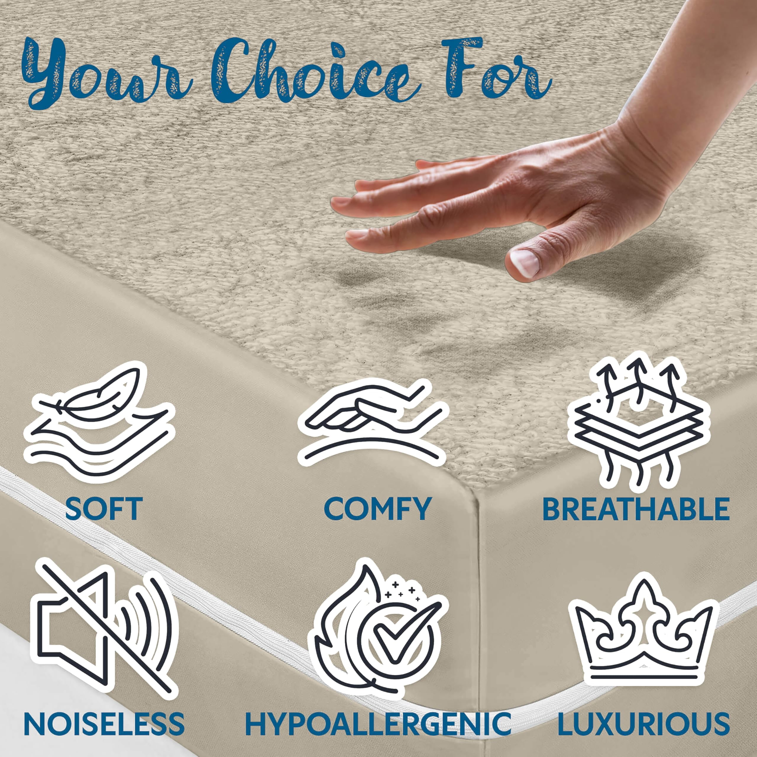 Guardmax Terry Cotton Zippered Mattress Encasement - Sleeper Sofa Size - 100% Waterproof and Bed Bug Proof Mattress Protector - Absorbent Six-Sided Mattress Cover (Terry Cotton, Sleeper Sofa)