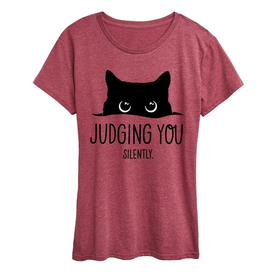 Instant Message - Judging You Silently Cat - Women's Short Sleeve Graphic T-Shirt