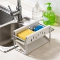 thumbnail image 4 of Fwttom Sink Rack Stainless Steel Kitchen Rack Hanging Basket Supplies Artifact Countertop Cloth Storage Rack Filtration Water Rack, 4 of 6