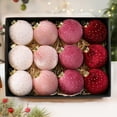 thumbnail image 5 of RBCKVXZ Velvet Christmas Balls Ornaments Set, 12 Pack, 3.15"/80mm Glitter Shatterproof Hanging Cloth Wrapped Xmas Bulbs Decorations, 4 Colors, Holiday Party Home Decor, 5 of 6