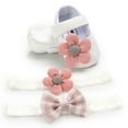 thumbnail image 5 of 4PCS Infant Baby Girls Slippers Cozy Fleece Booties Soft Bottom Warm Cartoon Socks Newborn Crib Shoes with 2 Headbands, 5 of 12