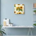 thumbnail image 6 of Canvas Print Wall Art Oil Paintings Summer Watercolor Sunflower Picture Prints Artwork for Living Room Kitchen Bathroom Bedroom,Stretched and Framed Ready to Hang,Green Leaves Retro Letter Texture, 6 of 9