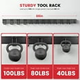 thumbnail image 5 of Garage Tool Storage Rack,ENJOYWOOD 66 inch Wall Mount Garage Tool Organizer With 4 Rails,12 Adjustable Hooks,2 Storage Straps and Metal Expansion Screws,Heavy-Duty Garden Tool Rack, 5 of 9