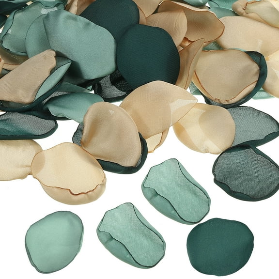 Uxcell Silk Rose Petals, Artificial Flower Scatter Fake Rose Petals for Wedding Table Decoration Proposal Aisle, Dark Green Mixed 200 Pcs