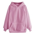 thumbnail image 2 of Pink Essentials Hoodie, Polyester Hoodies for Women, Sweatshirt Color Pullover Casual Hooded Sleeve Pocket Women's Long Solid Women's Coat XL, 2 of 6