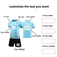 thumbnail image 4 of Custom Football Kit Set for Adult and Child, Name Number Team Logo DIY Family Match Personalized Jersey Shirt Shorts Set, Dad and Son Matching Outfits Light Blue S, 4 of 6