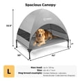 thumbnail image 5 of Veehoo Outdoor Dog Bed with Removable Canopy, Cooling Elevated Dog Cot Bed, Large, Grey, 5 of 8