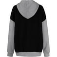 thumbnail image 5 of UYISJ Women's Fall Winter Hoodies Waffle Knit Color Block Sweatshirt Long Sleeve Drawstring Casual Lightweight Pullover Tops S, 5 of 6
