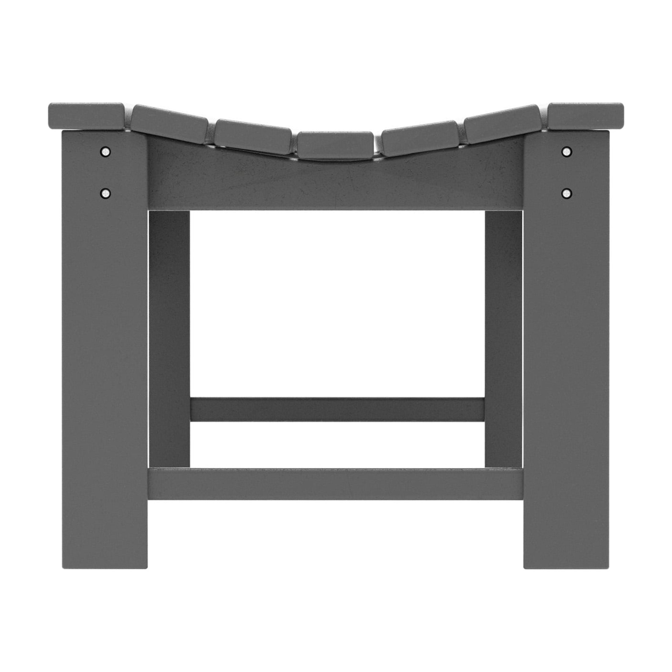 GARDEN Plastic Adirondack Backless Outdoor Bench for Patio Entryway, Gray