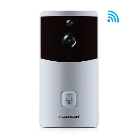 FLOUREON Wi-Fi Enabled Video Doorbell,720P HD Security Camera With micro SD slot Real-Time Two-Way Talk and Video, Night Vision, PIR Motion Detection and App Control for IOS and (Best Night Vision App For Android)