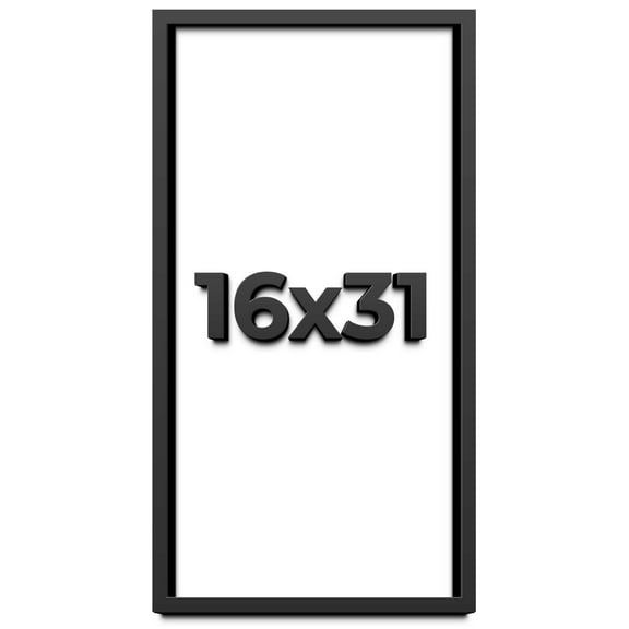 16x31 Shadow Box Frame Black | 1 inches Deep Real Wood Contemporary Shadowbox Display Frame | UV