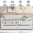 thumbnail image 4 of UHOMEPRO Daybed with Storage Drawers,Twin Bed Frame with Storage, Solid Wood Twin Bed Frame Sofa Bed for Living Room Guest Room Bedroom Furniture, No Box Spring Needed, White, 4 of 16