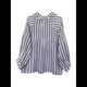 thumbnail image 4 of Blusas de Mujer, Camisas de Larga A Rayas, Blusas Casuales Holgadas con Botones Azul M, 4 of 8