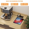 thumbnail image 4 of Danolapsi Sideboard Buffet Cabinet, 4 Rattan Doors 2 Drawers Accent Storage Cabinet, Console Table Coffee Bar w/Power Outlet & LED Light, Adjustable Shelves for Dining Living Room, Hallway, 4 of 9