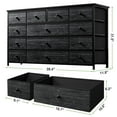 EnHomee Black Dresser with 13 Drawers, TV Stand for Bedroom, Wide Storage Organizer for Living ...