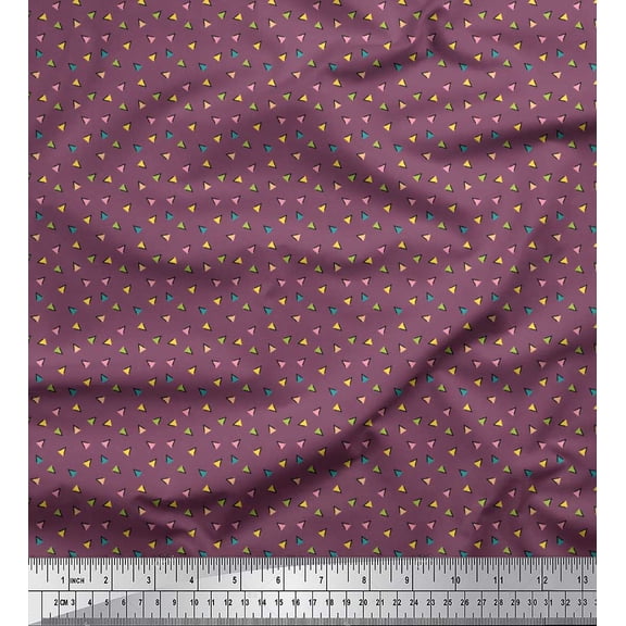 Soimoi Rayon Fabric Triangle Shirting Printed Fabric 1 Yard 56 Inch Wide