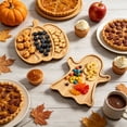 thumbnail image 2 of Halloween Ghost Pumpkin Wooden Serving Tray 2 Pack – Creative Compartment Plate for Party Snacks Dessert, Festive Decor Gift, 2 of 6