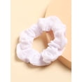 thumbnail image 2 of Cotton Hair Scrunchies Single Jersey Solid Color Ponytail Holders Elastic Hair Ties for Women Accessories (Off-white), 2 of 9