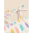 thumbnail image 6 of Nygoyerh Baby Girls Summer Sweet Sling Jumpsuit Flower Print Tie-Up Spaghetti Straps One Piece Rompers Infant Toddler Cute Sleeveless Bodysuit 6M 12M 18M 24M, 6 of 8