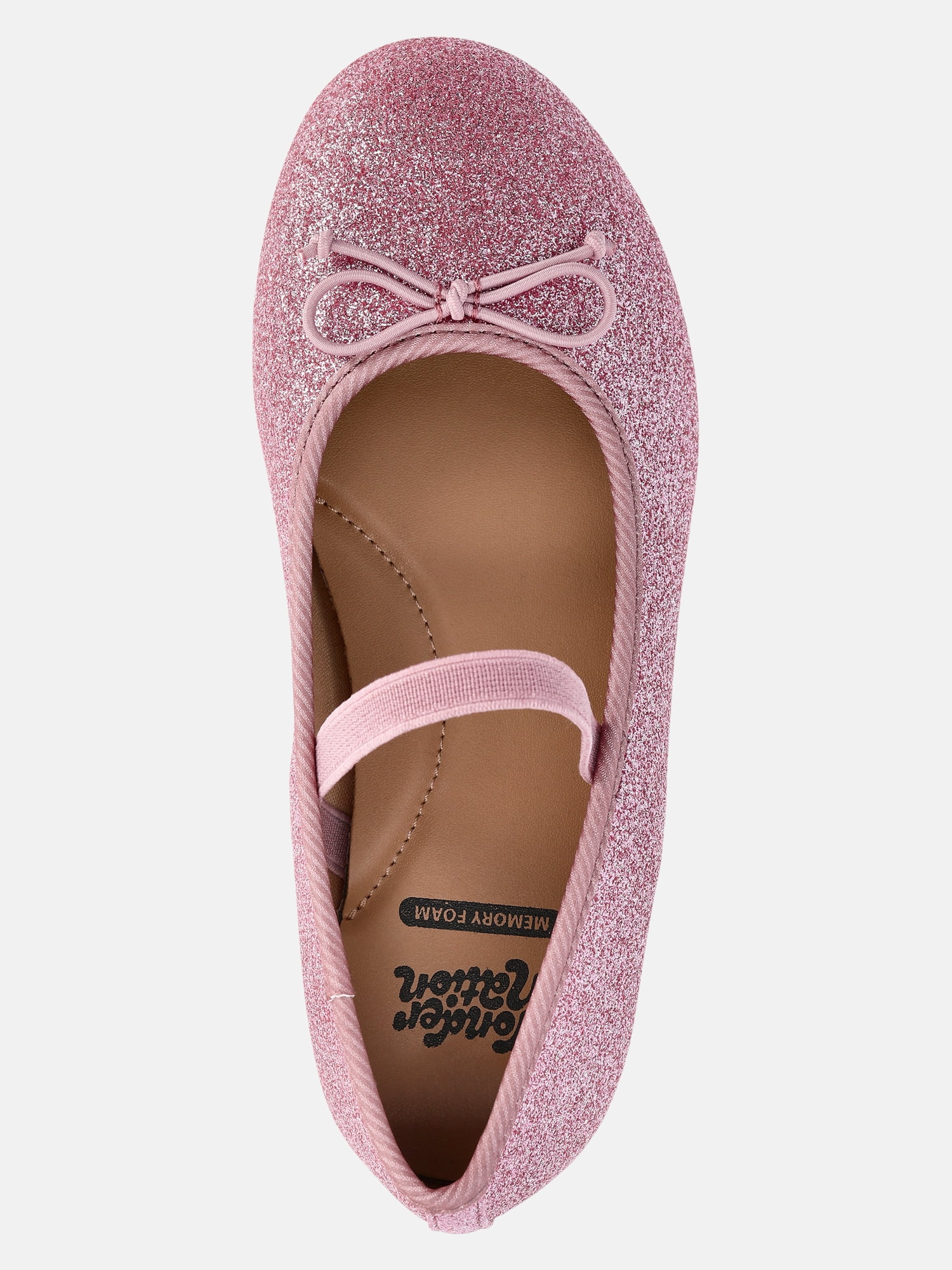 Wonder Nation Little and Big Girls Bow Ballet Dress Shoes