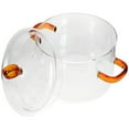 Glass Stockpot Kitchen Noodle Pot Double Handle Cooking Pot Instant