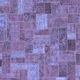 thumbnail image 1 of Ahgly Company Machine Washable Indoor Square Patchwork Blue Transitional Area Rugs, 4' Square, 1 of 4