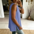 thumbnail image 6 of Noric Women Tank Tops Crew Neck Spring Summer Casual Smocked Chic Loose with Pleated Mesh Fashion Clothes, 6 of 9
