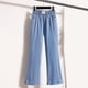 thumbnail image 2 of Gibobby Jeans mujer cintura alta Vaqueros acampanados adelgazantes de talla grande de seda fina de seda helada para mujer(Azul,G), 2 of 3