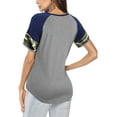 thumbnail image 4 of Women's Summer Long/Short Sleeve Shirts Crew Neck Tees Striped Color Block Blouse Tops, 4 of 6