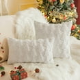 thumbnail image 3 of Christmas Pillow Covers 18x18 Inch Set of 2 Soft Plush Faux Fur Christmas Tree Decorative Couch Cushion Case Throw Pillows Pillowcases for Couch Sofa Holiday Festivals Winter Decor, 3 of 9