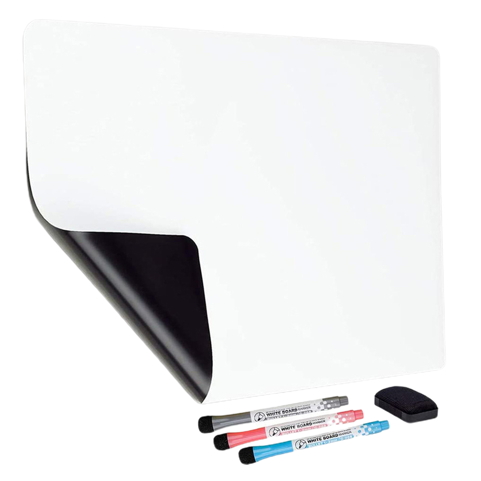 Juhai 1 Set Fridge Whiteboard with Markers Erasable Dry Erase White
