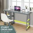 thumbnail image 7 of YYAo Writing Desk, Home Computer Desk,Wooden Trestle Computer Desk with 2-Tier Removable Shelves-Gray, 7 of 7