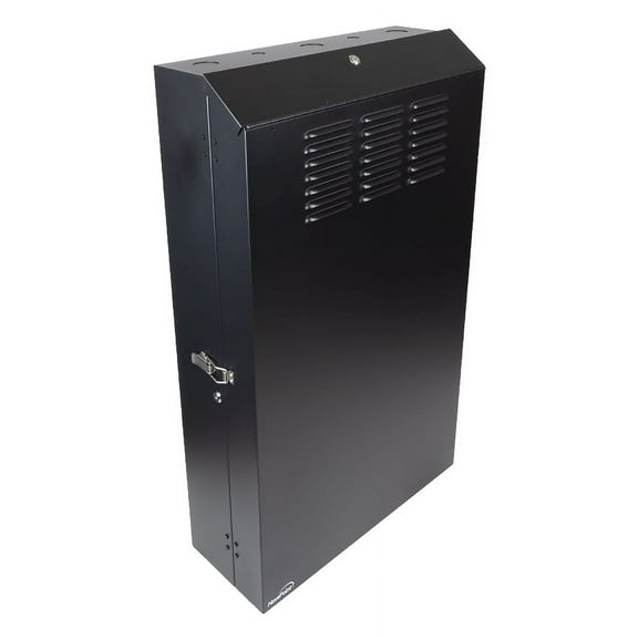 NavePoint 5U Vertical Server Rack Enclosure, Low Profile, 36" Deep, Max Weight Capacity 150lbs - 5U Network Cabinet Vertical Wall Mount, Perforated, Black