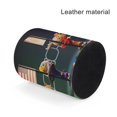 thumbnail image 4 of Maple-theme Cylinder Pen Holder Pencil Organizer with Flannel Lining PVC Leather Material Cardboard Base for study work 10*8CM, 4 of 6