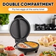 thumbnail image 2 of Dual-Zone Electric Omelette Maker, Omlet Maker Electric, Double Sided Heating Non-Stick Electrics Griddle for Omelets, Pancakes, Pizzas, Sandwiches & Crepes (Black), 2 of 7