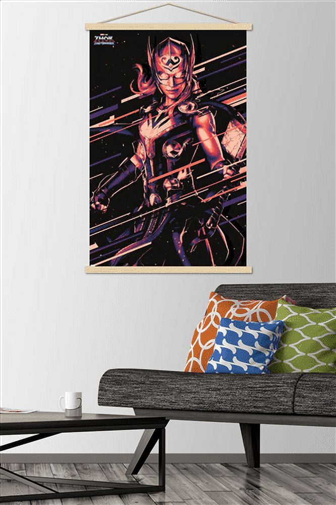 Marvel Thor: Love and Thunder - Mighty Thor Wall Poster with Magnetic Frame, 22.375" x 34"